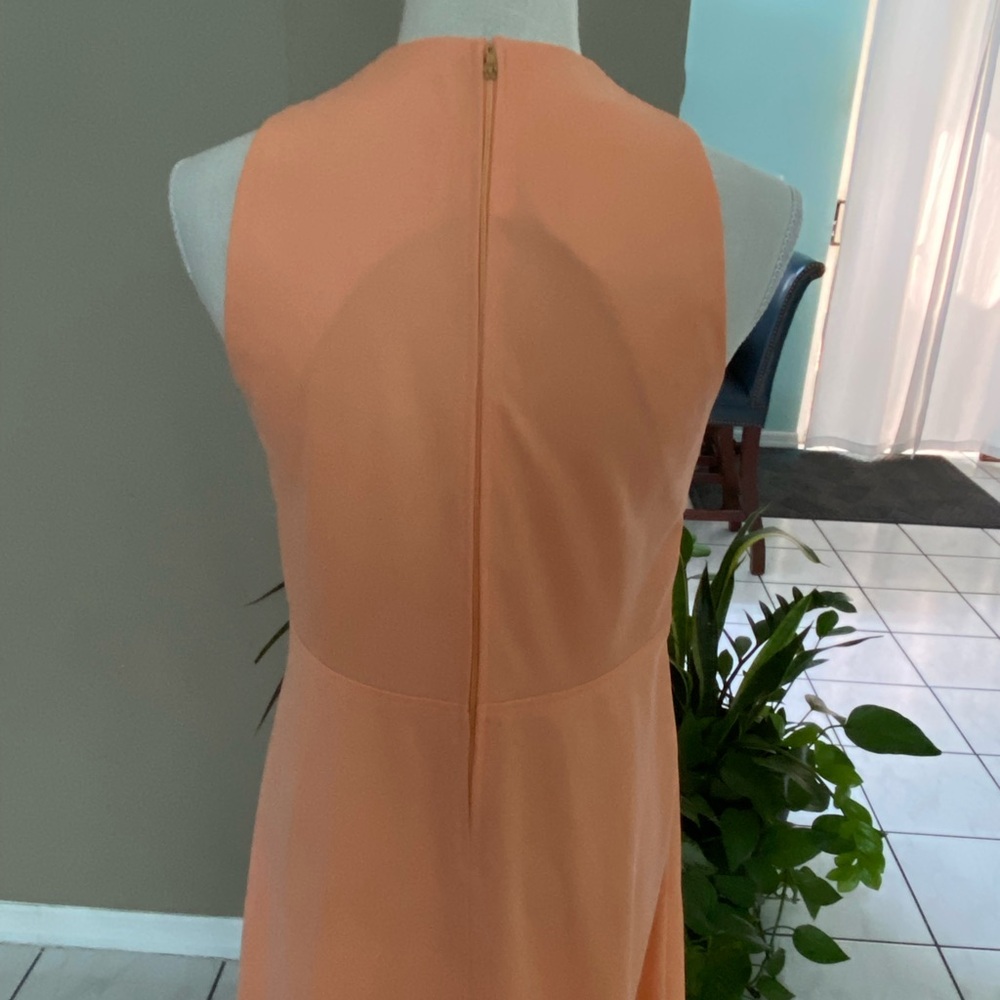 Vintage 2 pc Halter Dress Gown Jacket 70s Knit JC Penneys Coral Embellished 70s - Picture 9 of 16